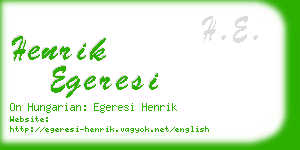 henrik egeresi business card